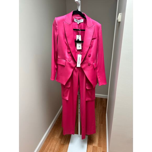 NEW Veronica Beard Miller Dickey Jacket + Saul Pant Pink Set size 2 - Picture 3 of 10